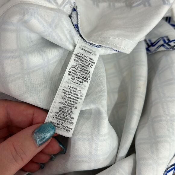 Tory Sport Printed Tech Twill Golf Skirt In Surf Blue Baseline Plaid Size M - Picture 8 of 12